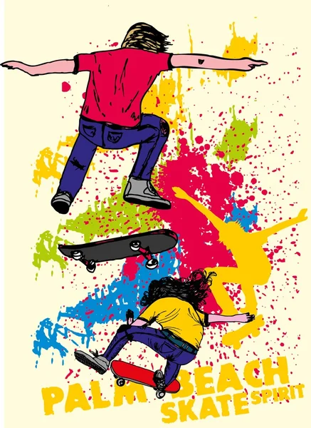 Stedelijke skate spirit vector kunst — Stockvector