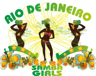 Palm Beach samba kızları vektör sanatı