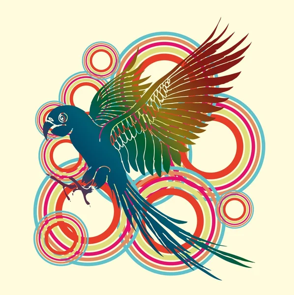 Parrot Palma playa vector de arte — Vector de stock