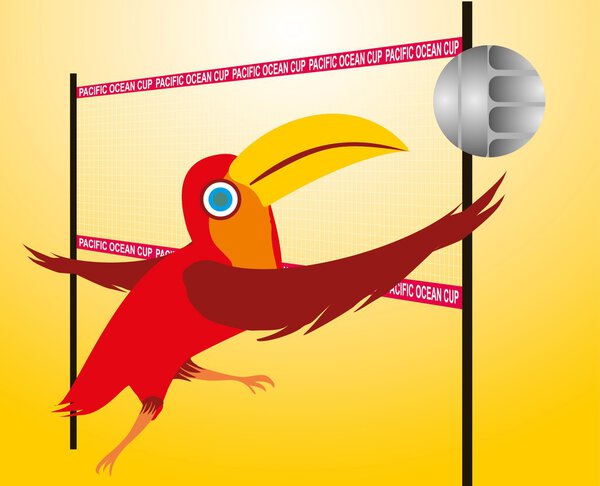 Pacific ocean beach volley vector art