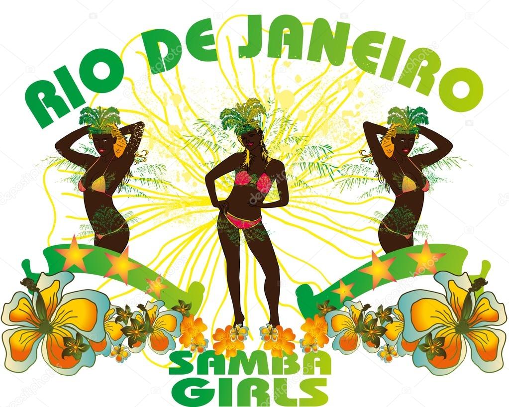 Palm beach samba girls vector art