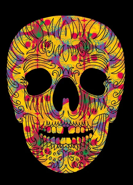 Tattoo tribal skull vector art — Stock Vector