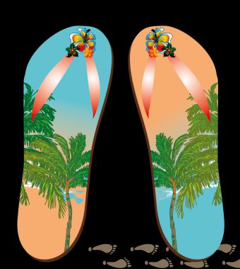 Palm Beach sandaletleri vektör sanatı