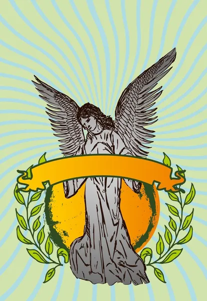 Estátua asas aves e arte vetorial maria — Vetor de Stock
