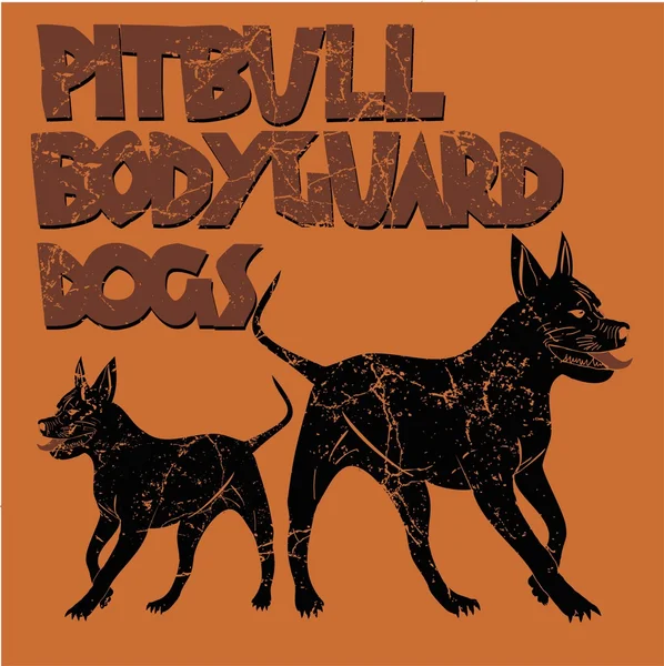 Pitbull bodyguard hond vector art — Stockvector