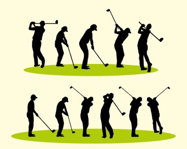 Golf Spor oyuncular vektör sanat