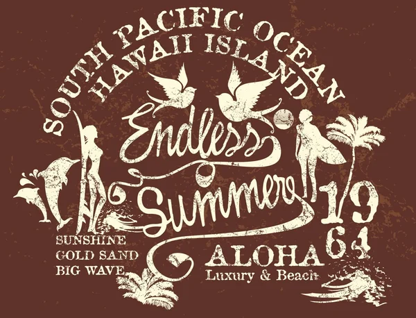 Bitmeyen yaz retro tarzı vektör sanatı