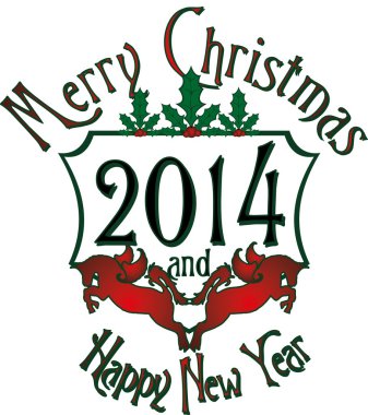 At ve Mutlu Yeni Yıl Vektör Sanatı