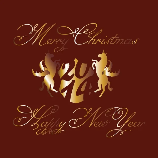 Лошадь и счастливый Новый год — стоковый вектор