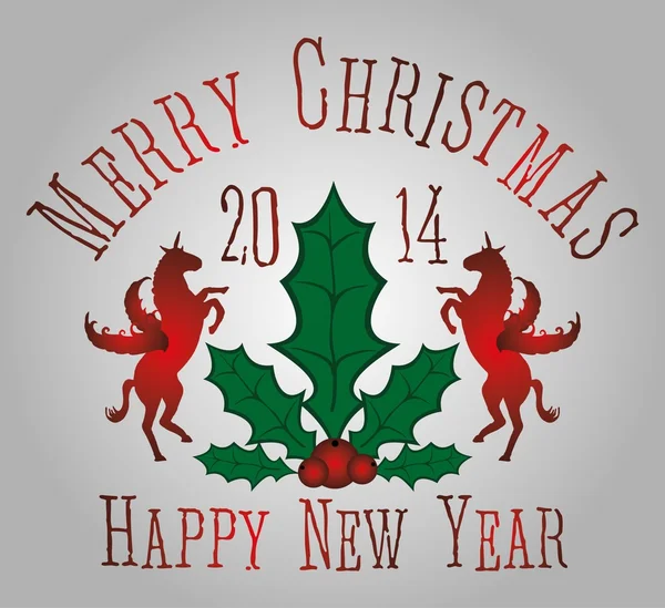 At ve Mutlu Yeni Yıl Vektör Sanatı