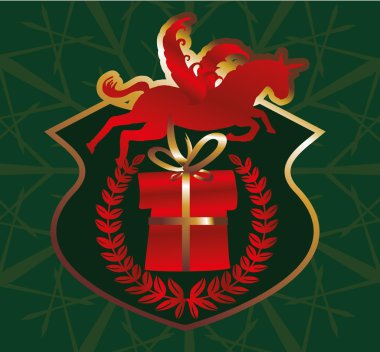 altın ve yeşil xmas ikon vektör sanatı
