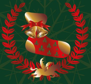altın ve yeşil xmas ikon vektör sanatı