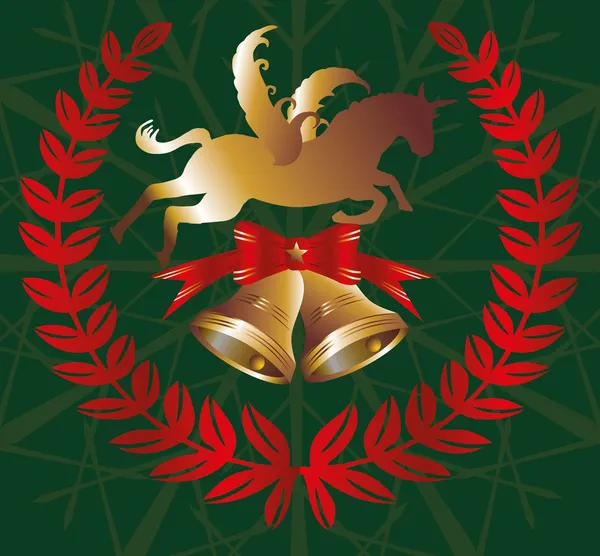 黄金和绿色圣诞图标矢量艺术 — 图库矢量图片