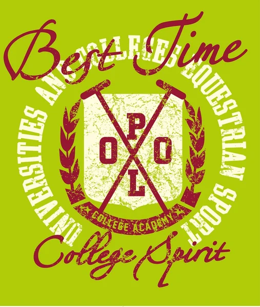 College polo speler vector kunst — Stockvector