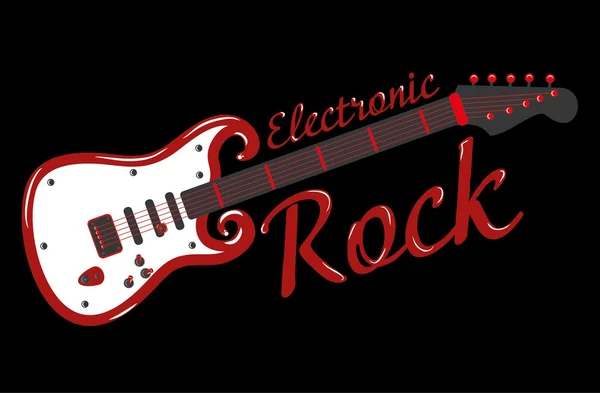 Mano hasta arte vector de guitarra — Vector de stock