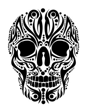 Tattoo tribal skull vector art clipart