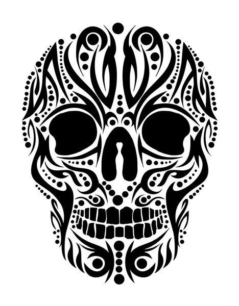 Tatoeage tribal schedel vector kunst — Stockvector