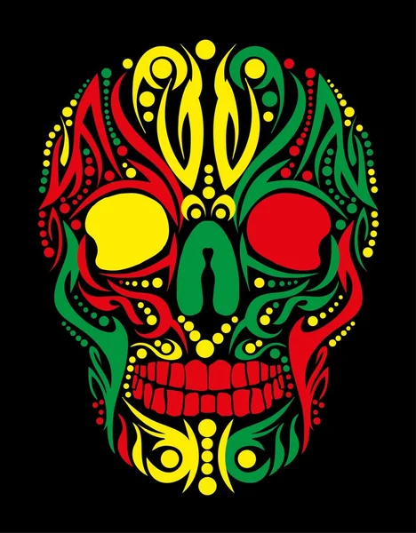 Tattoo tribal skull vector art — Stock Vector