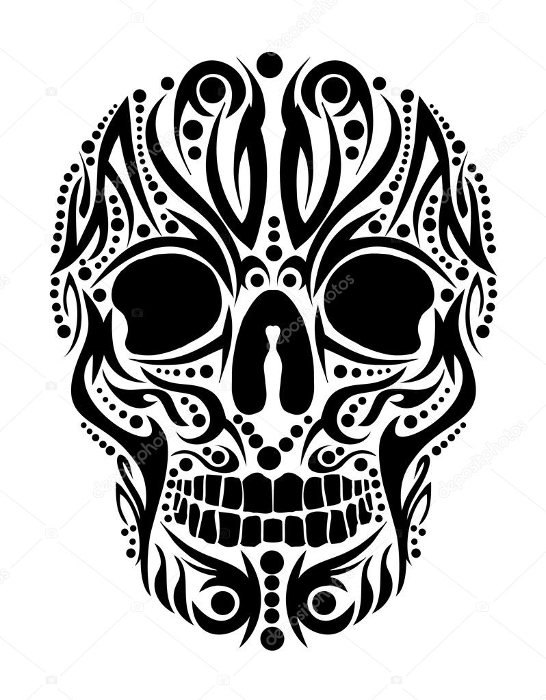 1950s bearded skull in neotradional Tattoo template - Arthub.ai