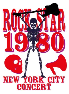 İskelet disko müziği retro biçim vektör sanatı