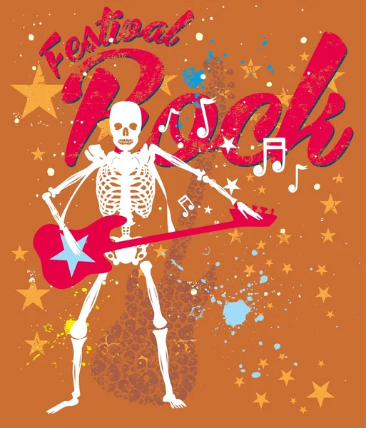 Skeleton disco music retro style vector art — Stock Vector