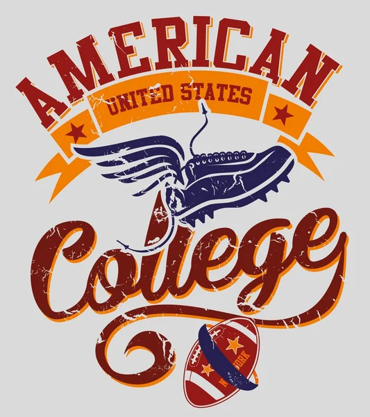 Université américaine art vectoriel sportif — Image vectorielle