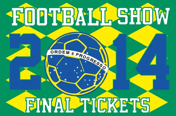 ब्राझिलियन फुटबॉल रेट्रो शैली वेक्टर कला — स्टॉक व्हेक्टर