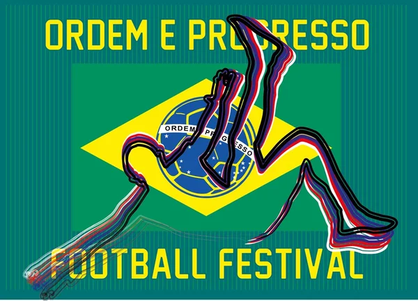 Braziliaanse voetbal retro stijl vector kunst — Stockvector