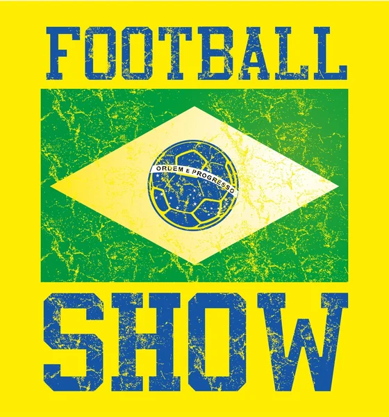 Braziliaanse voetbal retro stijl vector kunst — Stockvector