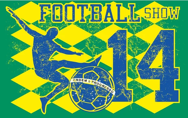 Brazilian football retro style vector art — Stock Vector