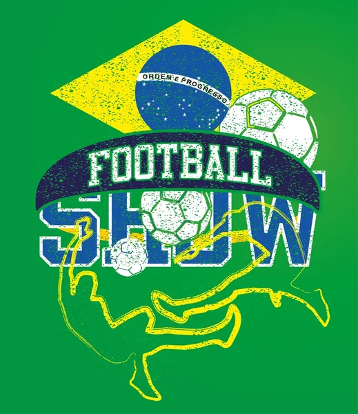 Brezilya futbolu eski tarz vektör sanatı