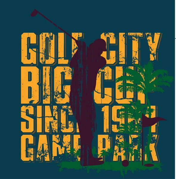 Sports d'été joueur de golf vecteur art — Image vectorielle