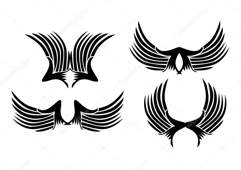 Tattoo tribal wings vector art