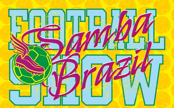 ブラジルサッカーレトロスタイルのベクトルアート — ストックベクタ