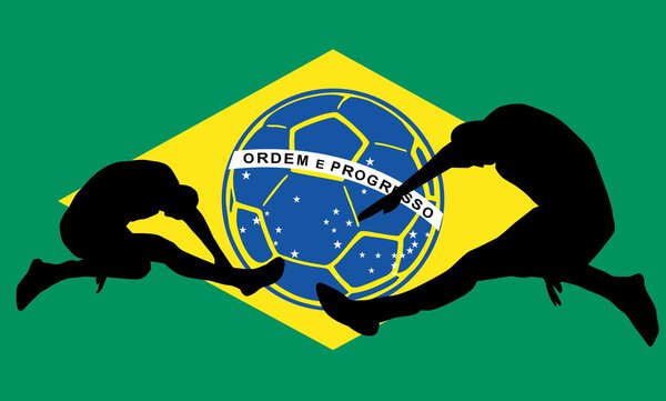 Brazilian football retro style vector art