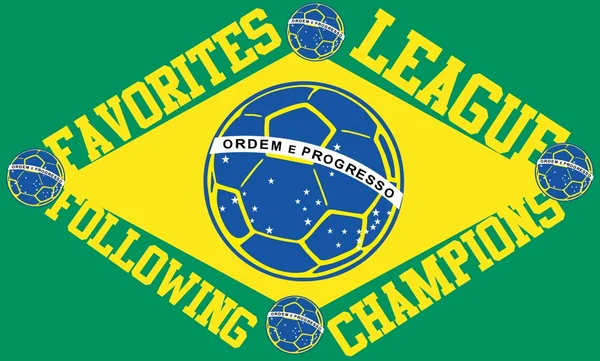 Fútbol brasileño estilo retro vector de arte — Archivo Imágenes Vectoriales