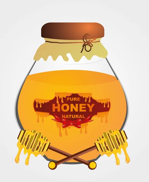 液体蜂蜜瓶病媒艺术设计 — 图库矢量图片