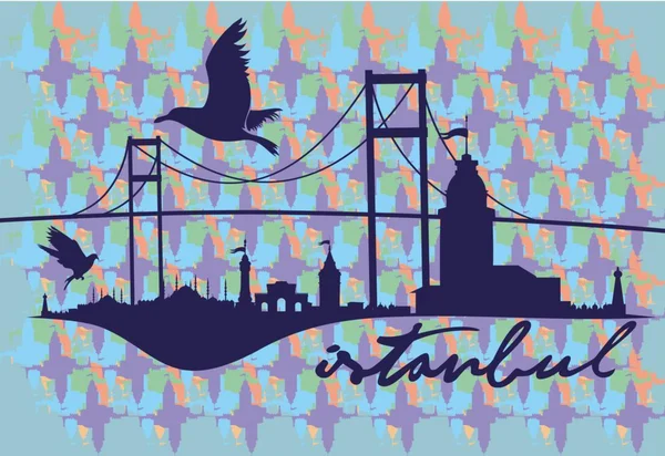 Istanbul gran ciudad vector de arte — Vector de stock