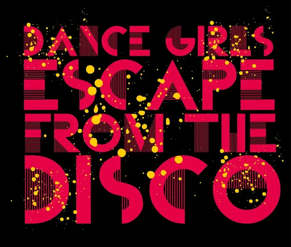 Dance girls escape from the disco vector art — Stock Vector