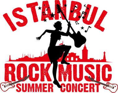 İstanbul rock müziği yaz konseri vektör sanatı