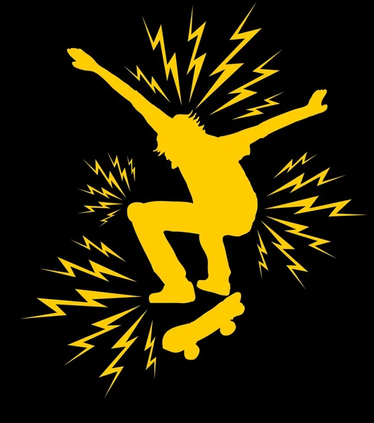 Extreme sports skateboarding vector art — Stock Vector