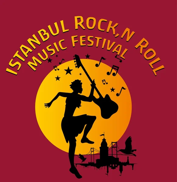 Istanbul rock music summer concert vector art — Stock Vector