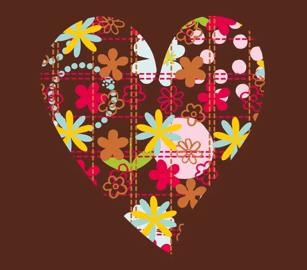 Motif ethnique coeur et amour vecteur art — Image vectorielle
