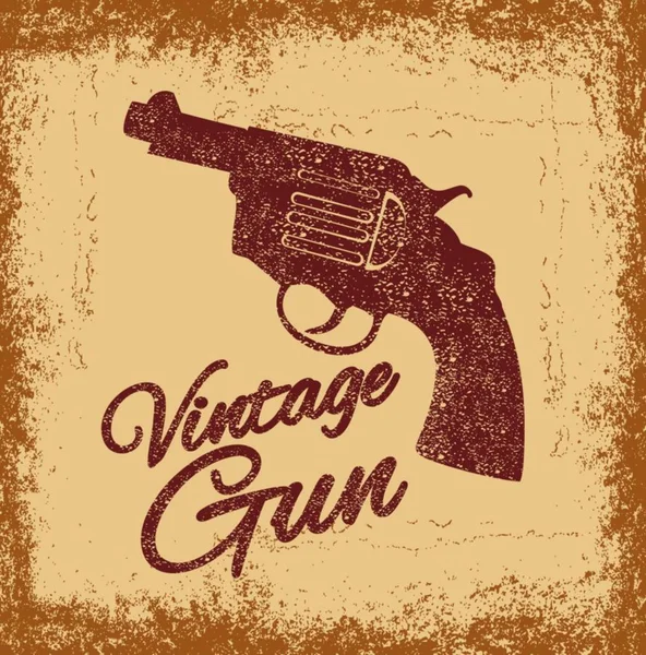 Américain rétro pistolet vecteur art — Image vectorielle