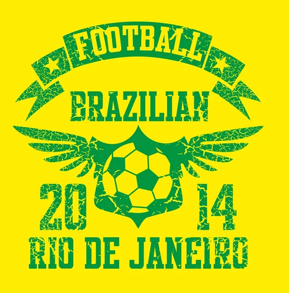 Brazilian football retro style vector art — Stock Vector
