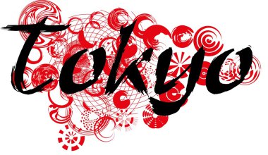 Tokyo-Japonya bayrak vektör sanatı