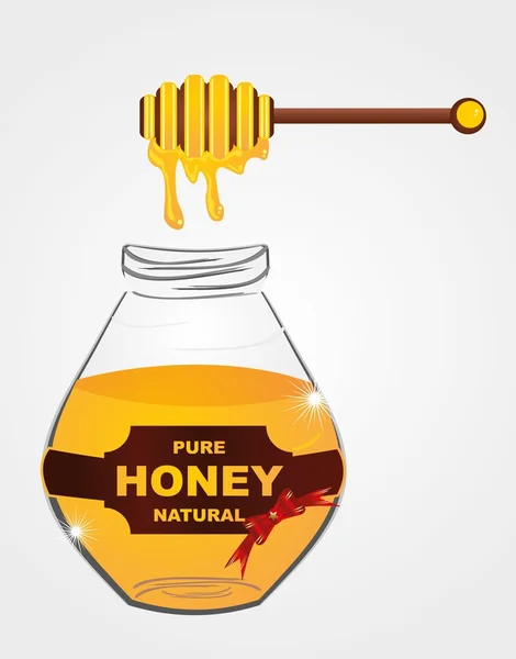 液体蜂蜜瓶病媒艺术设计 — 图库矢量图片