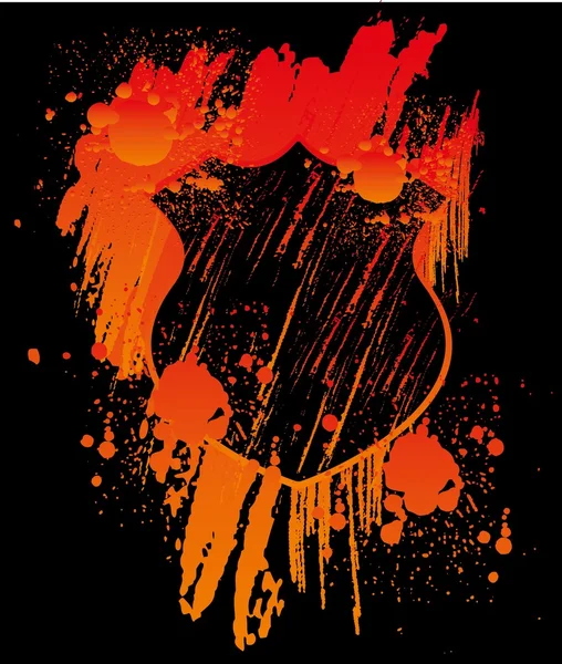Grunge splash badge vector art - Stok Vektor
