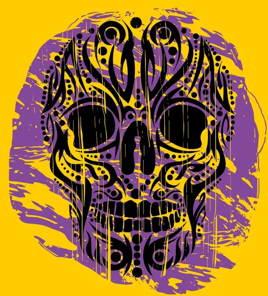 Tattoo tribal skull vector art — Stock Vector