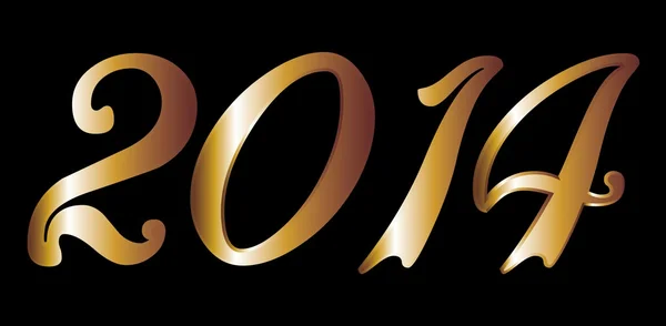 Cheval d'or heureux nouvelle année 2014 art vectoriel — Image vectorielle